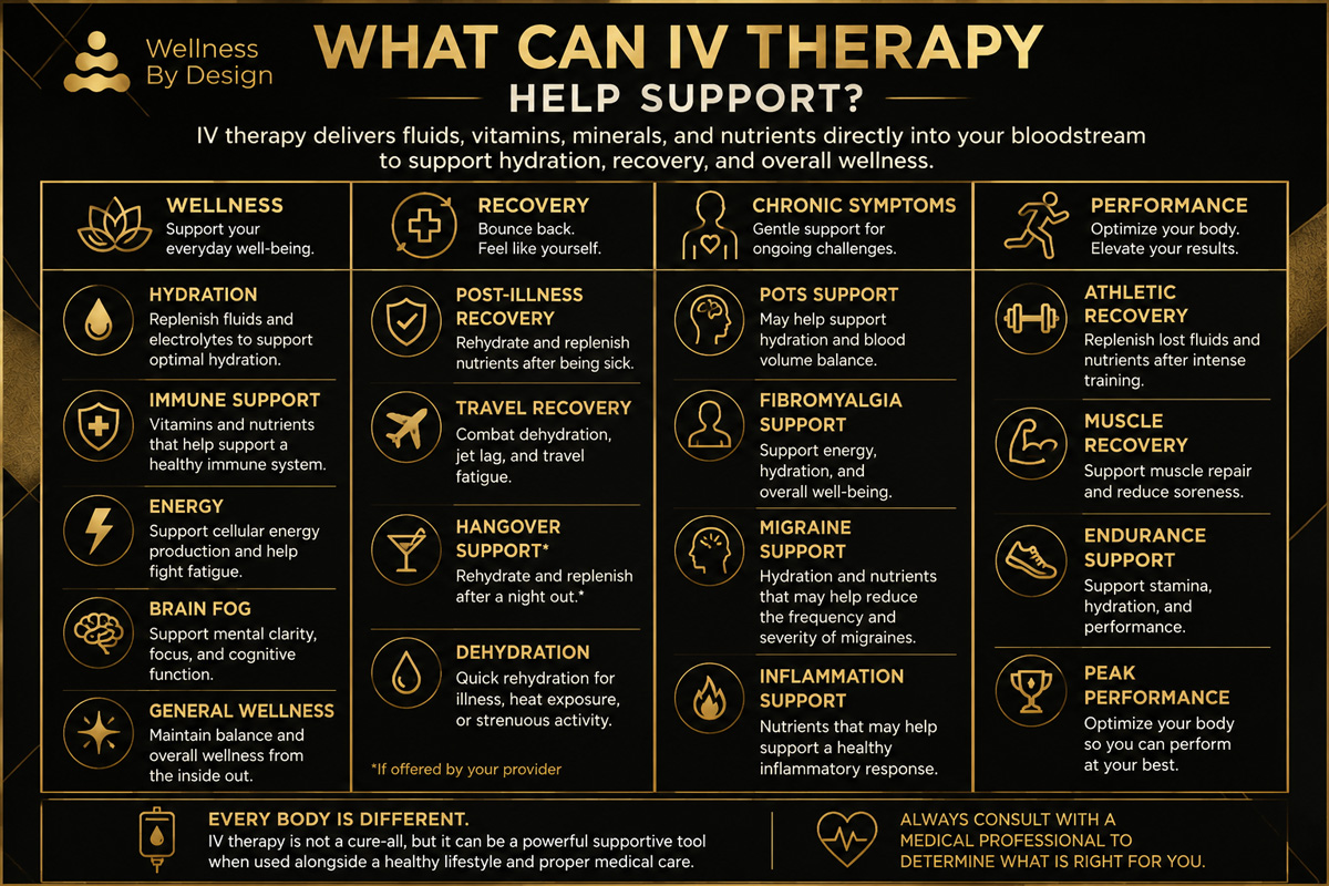what can iv therapy help support infographic